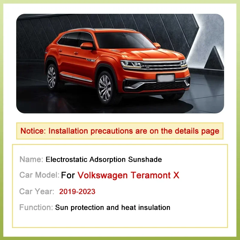 Visor For Volkswagen VW Teramont X 2019~2023 Car Shading Sunroof Thermal Electrostatic Adsorption Skylight Sunshade Accessories