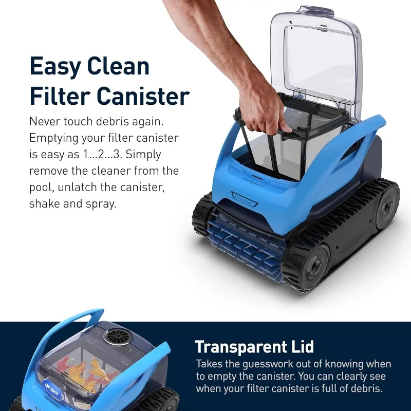 Pixel Compact Cordless Robotic Pool Cleaner for Above-Ground & In-Ground Pools up to 30ft, Long Lasting Battery, Compact