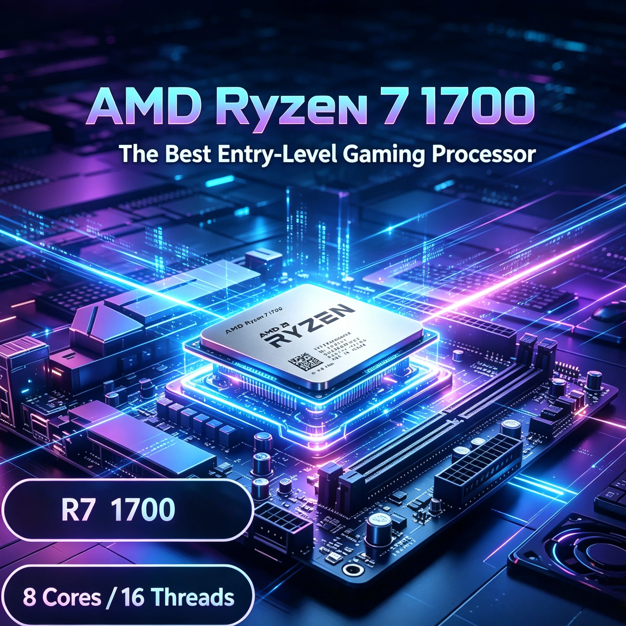 AMD Ryzen 7 1700 8-Core 16-Thread 3.7GHz Boost Unlocked AM4 