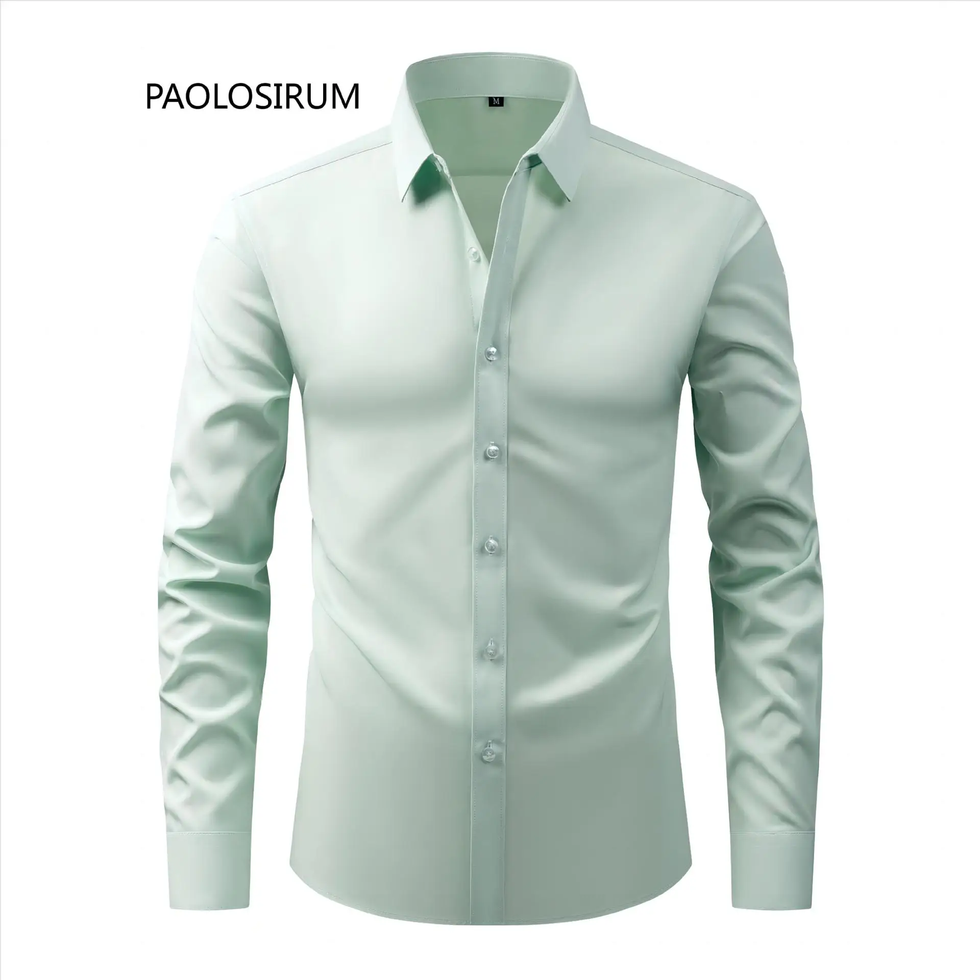 Lightweight Stretch Men's Shirt Non-Iron Wrinkle-Resistant Long Sleeve Shirt Cardigan Long Sleeve Shirt for Men
