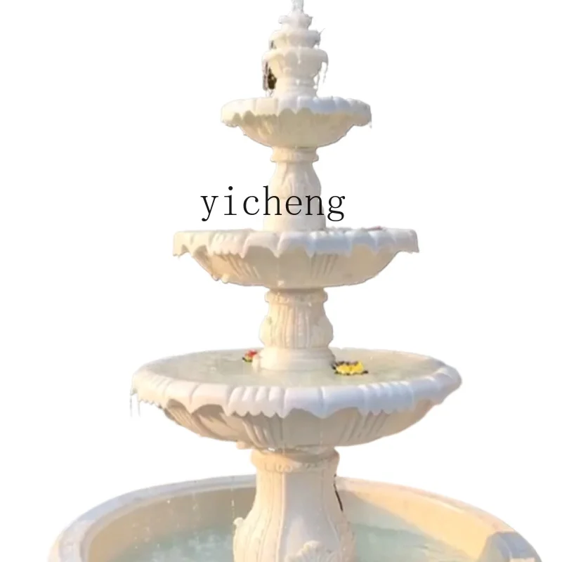 

XL courtyard flowing water sculpture wedding three-layer fountain landscaping decorative water feature ornament