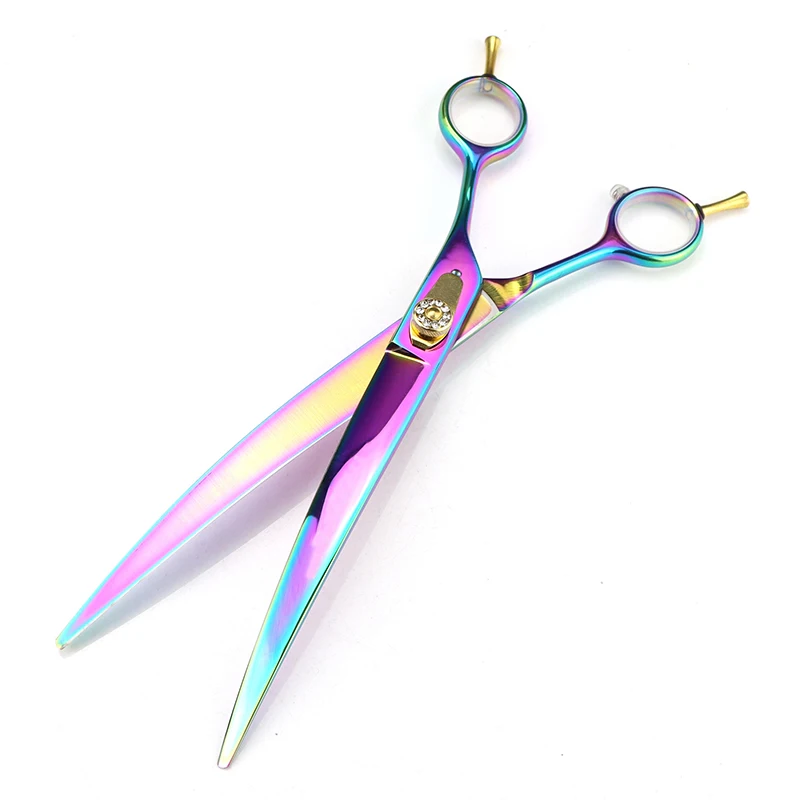 right hand 8 inch pet grooming scissor set rainbow color 6pcs pet hair shear set