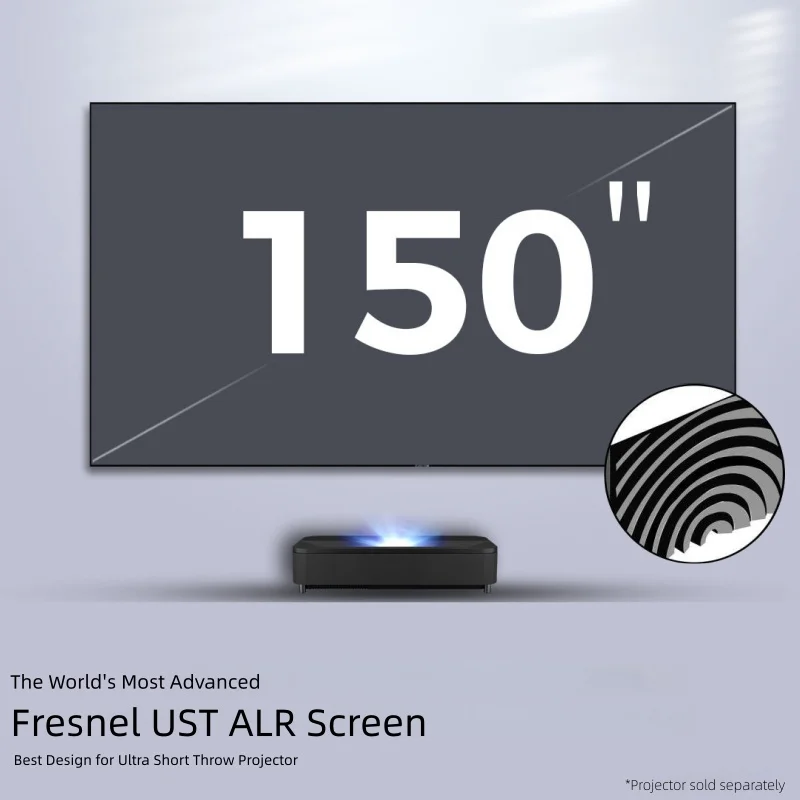 130''-150''Fresnel Screen for Ultra Short Throw Projector 16:9 Ambient Light Rejecting Fixed Frame Screens