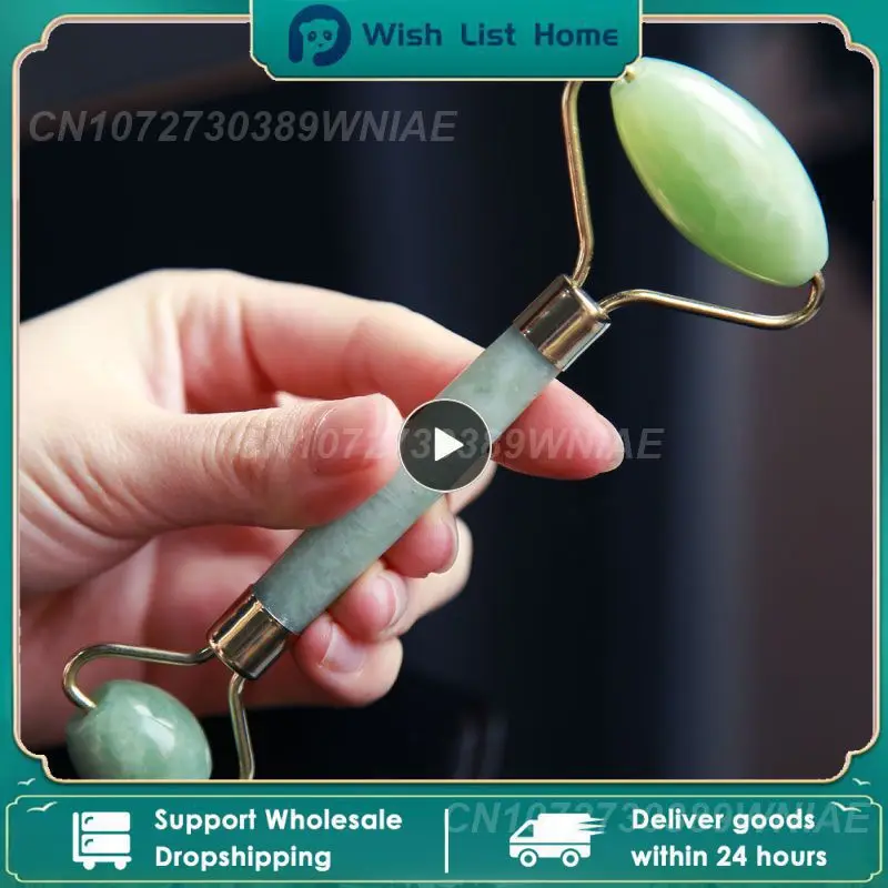 Dropshipping Natural Jade Stone Massage Roller Guasha Scraper Face Massager Facical Massage Face-lifting detox beauty equipment