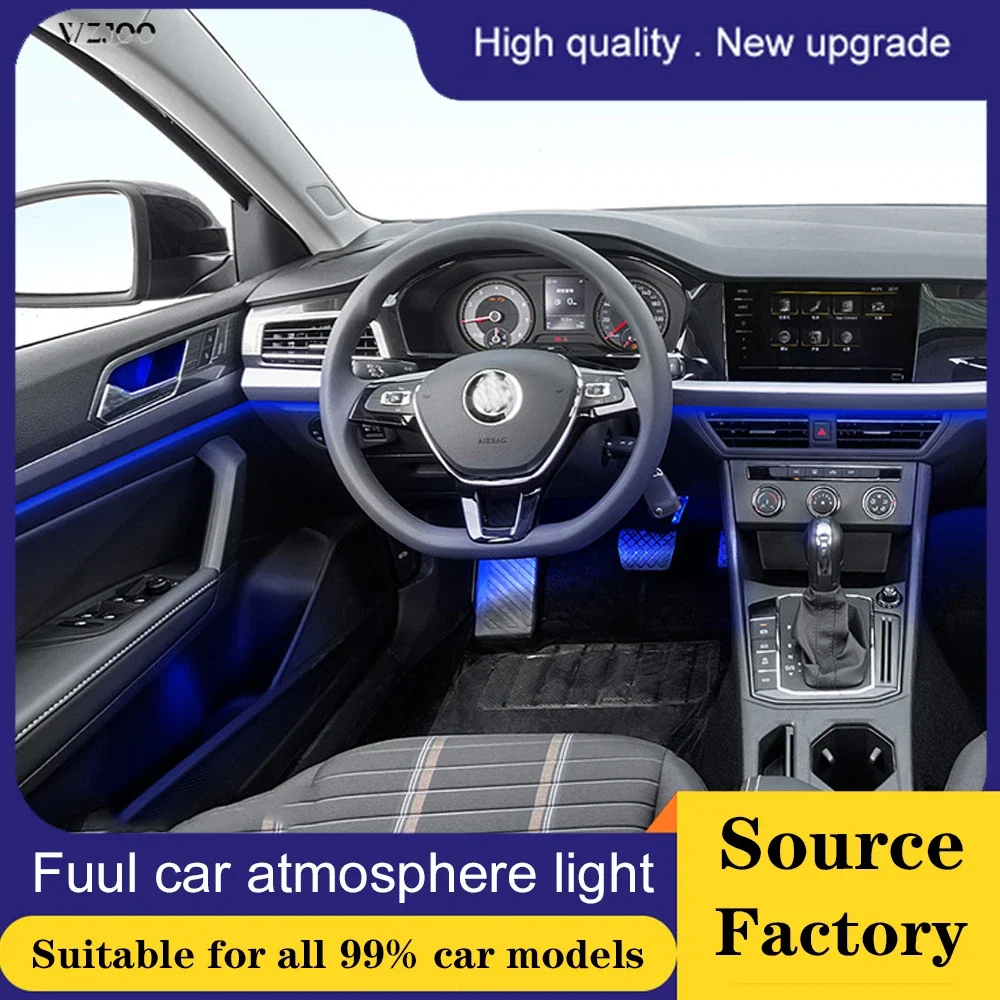 

Светодиодные симфонические автомобильные окружающие освещение DIY256 Цвет RGB Интерьер Скрытое световое руководство Волоконно-оптическое универсальное украшение Атмосфера