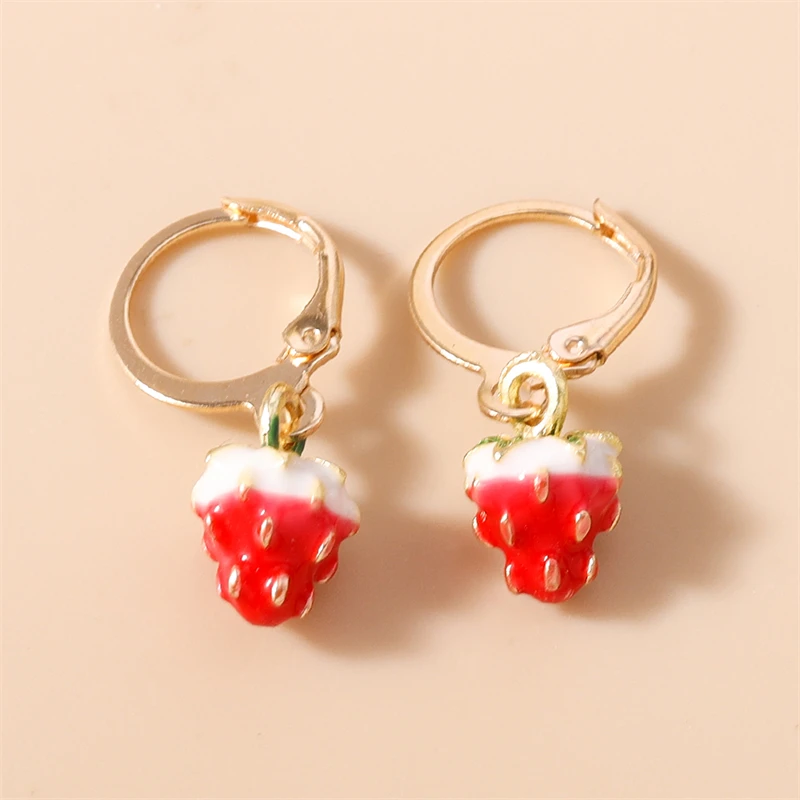 Modische Frucht-Ohrringe für Damen, Erdbeere, Apfel, Mais, Chili, Hängeohrringe, Mädchen, Party, Festival, Schmuck, Geschenke – Detail 19