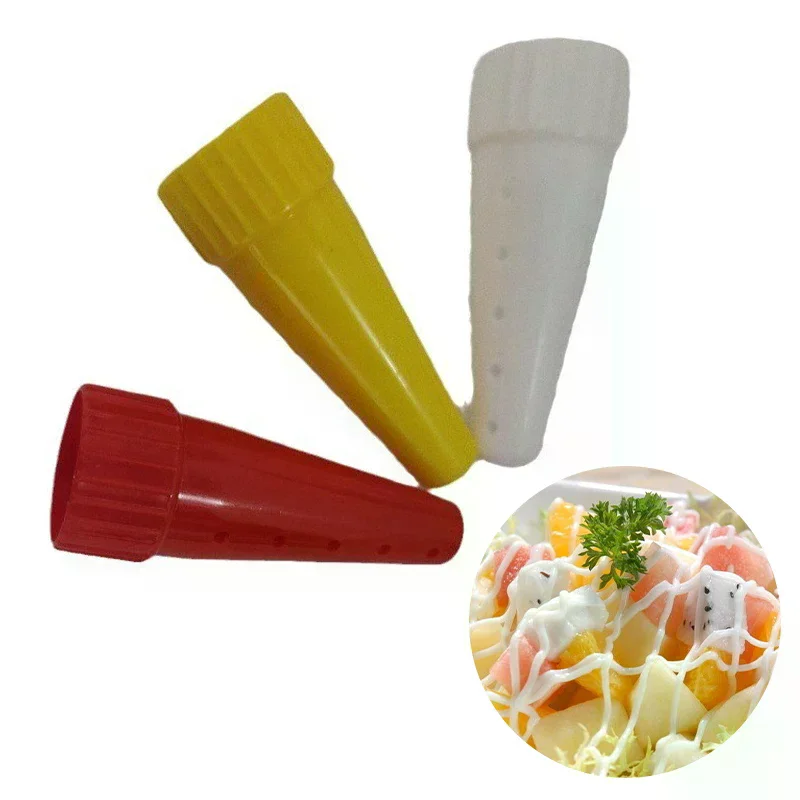 3 Pcs/Set Ketchup Squeeze Bottle Plastic Syrup Dispenser Great For Ketchup, Salad, BBQ Sauce