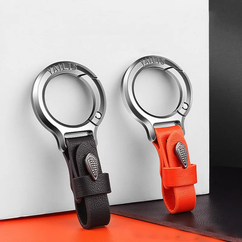 

1PCS Zinc alloy Car Key Chain Buckle Luxury Genuine Leather keychain Car Key Ring Car Accessories Business Party Jewelry Gifts