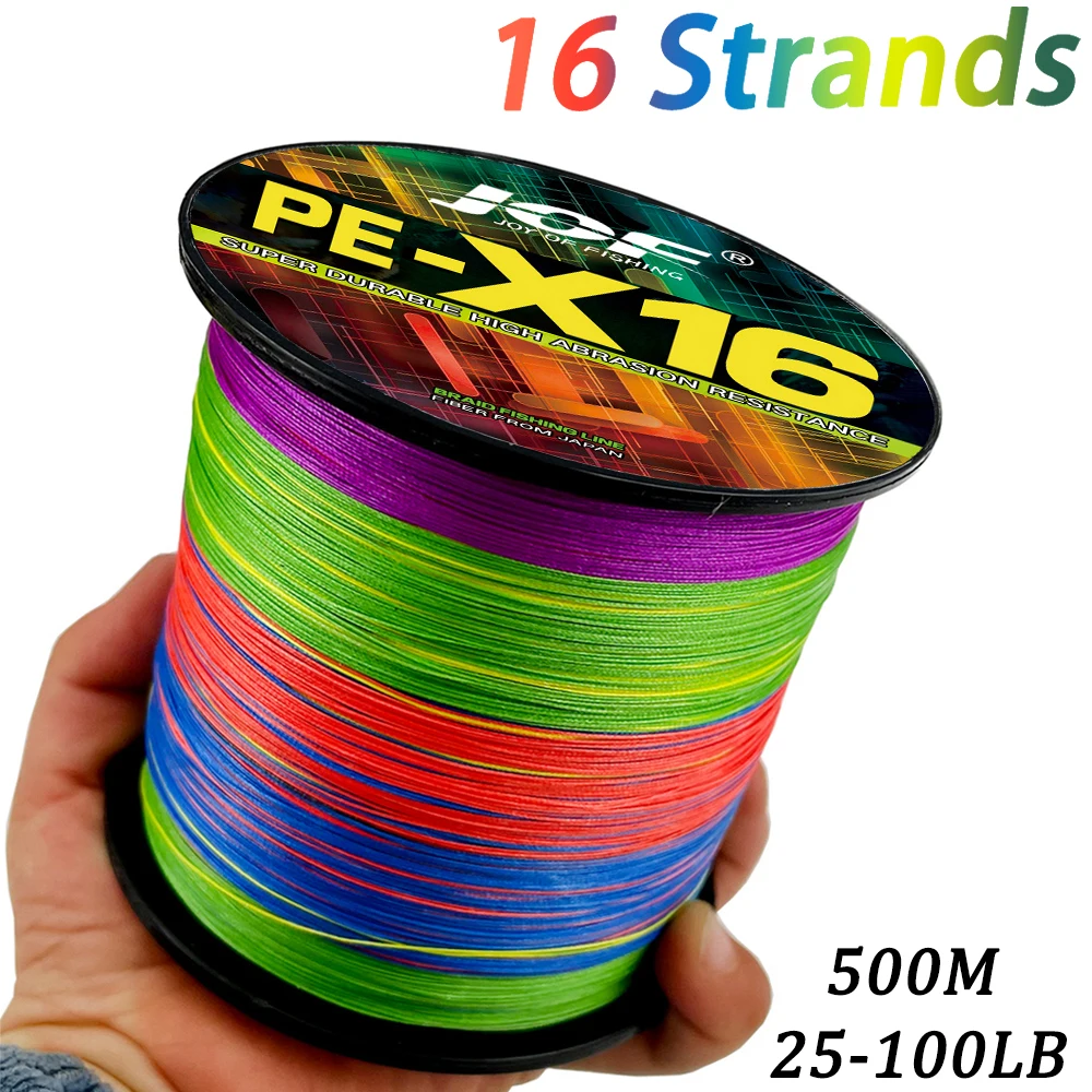 16 Strands Super Strong Braided Fishing Line X16 PE Hollowcore 500M Wire Carp Fishing Saltwater 25//32/40/55/68/80/100lbs