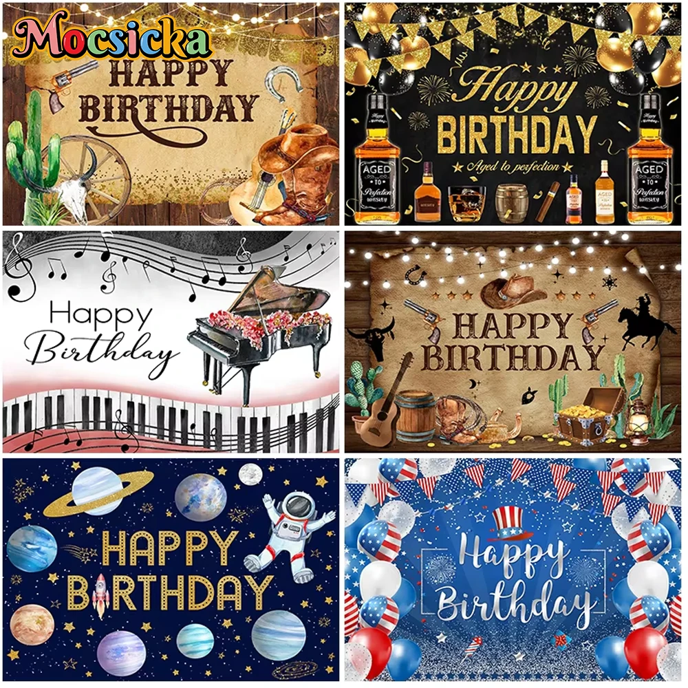 

Mocsicka Happy Birthday Backdrop Party Supplies Decorations Newborn Baby Shower Photography Shoot Props Background Studio Banner