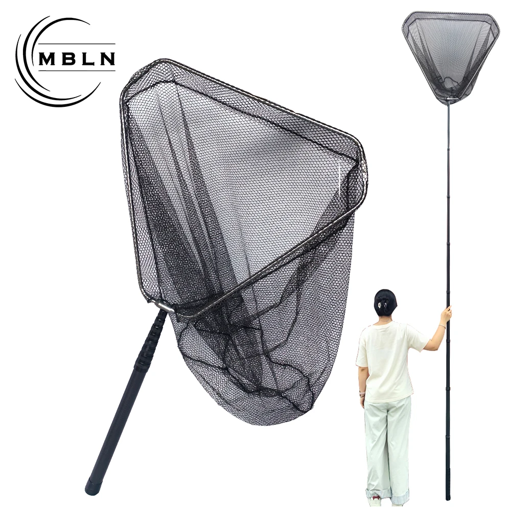 mbln-telescopic-positioning-fishing-net-99-carbon-fiber-rod-60cm-rubber-coating-net-rock-and-boat-fishing-hand-net