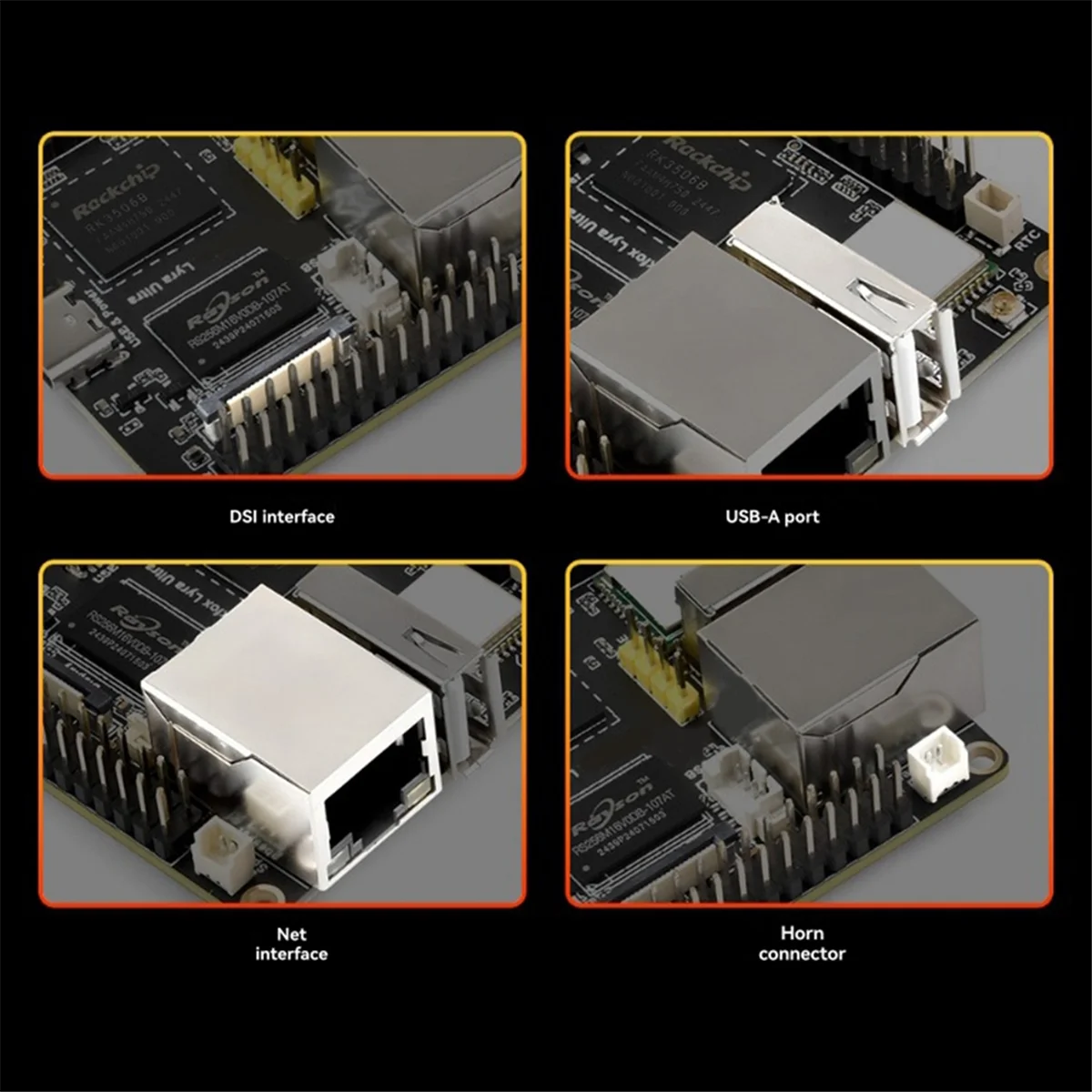 ABJZ Per Ultra W RK3506B Scheda di sviluppo Linux OnBoard 2.4GHz Wi-Fi6/Bluetooth 5.2/BLE con schermo da 10.1 pollici