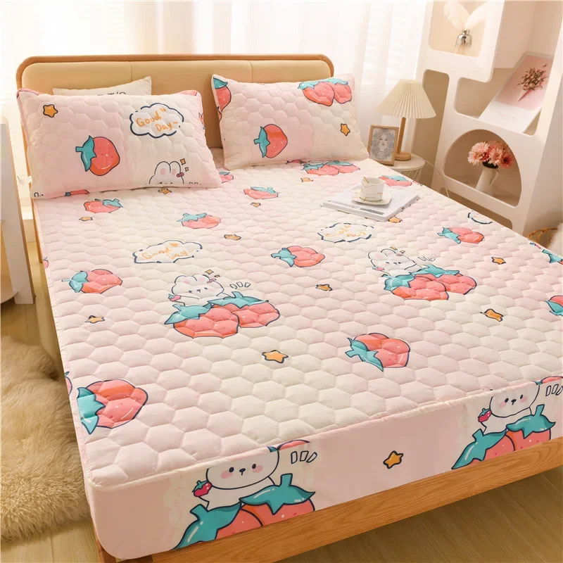 A-class maternal and child-grade cotton waterproof three-piece breathable anti-slip urine-proof mattress protective cover