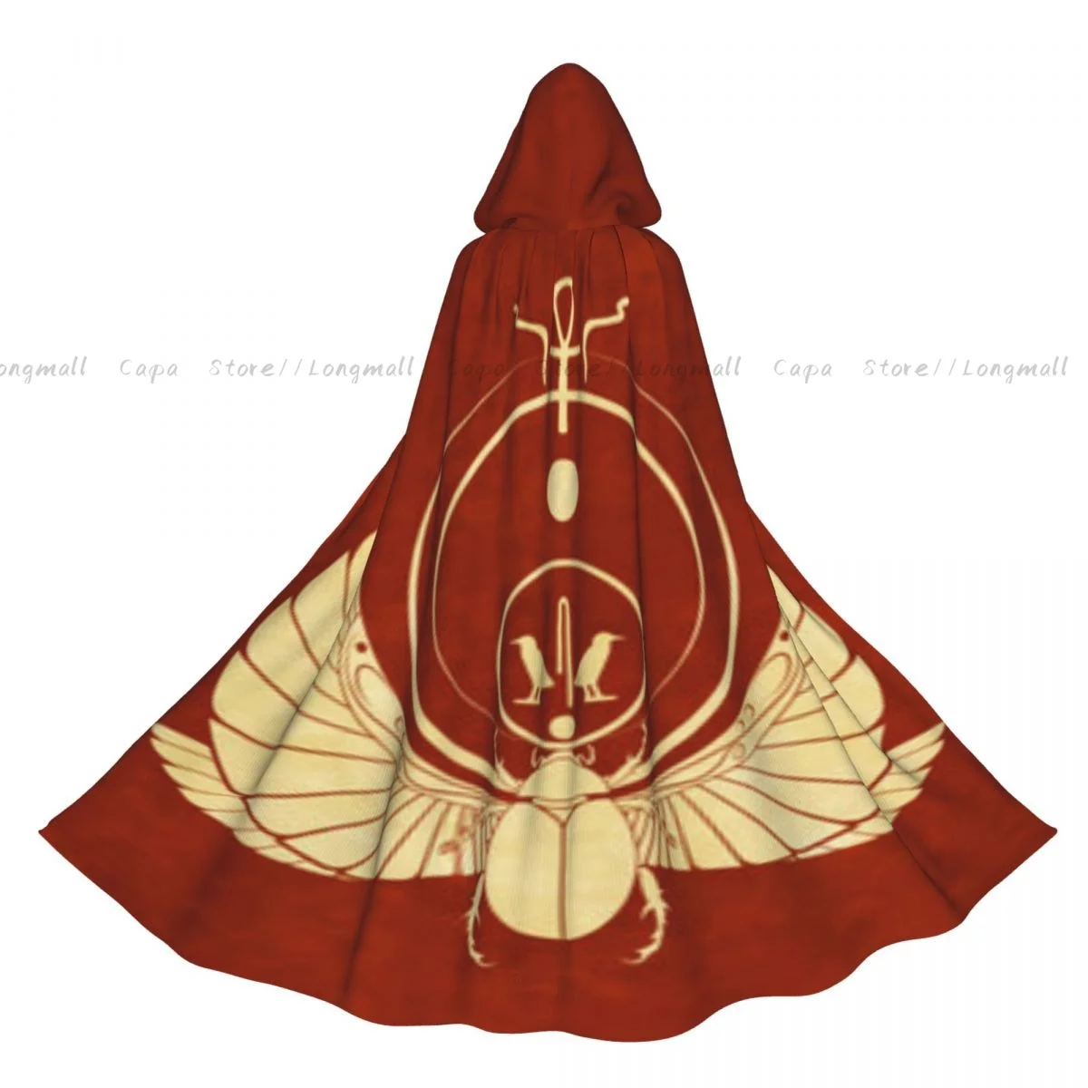 

Adult Halloween Egyptian Beetle With Wings Cloak Cape Hooded Medieval Costume Full Length Dress Coat
