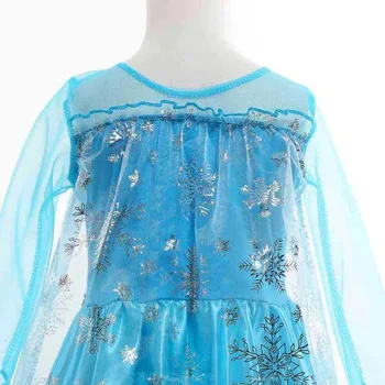 Snow Queen Princess Dress 5 Kids Girls Cospaly Snow Queen Elsa Cape Costumes Kids Carnival Party Prom Gown Children Clothes Elsa Princess Dresses 5