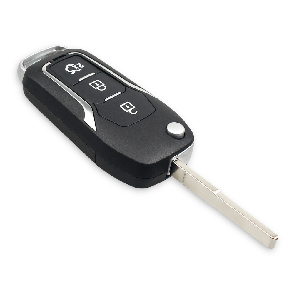 KEYYOU Car Remote Control Key For Ford Fusion Focus Mondeo Fiesta Galaxy HU101 Blade 433MHz 4D63/4D60 Chip Modified Flip Key