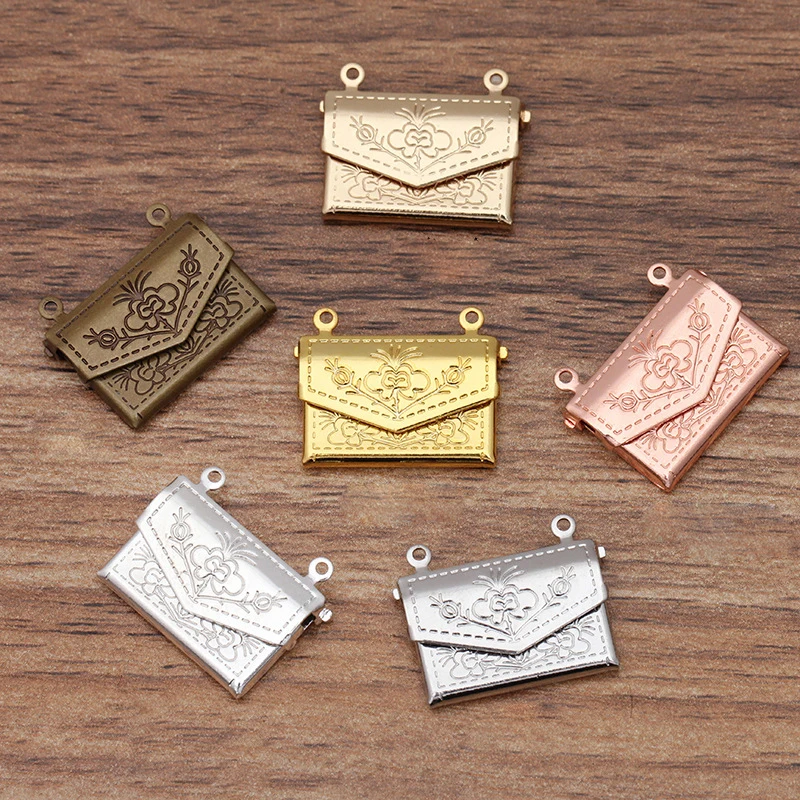 

50 шт./лот, аксессуары для ювелирных изделий, медная латунная фотокоробка, кулон для подвесок, серьги, браслет