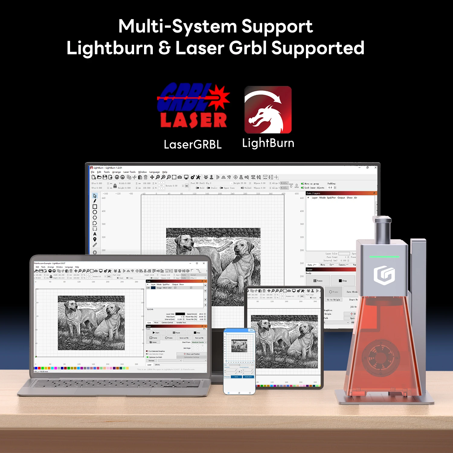 เครื่องแกะสลักเลเซอร์ LONGER Nano Pro สำหรับวัสดุทุกประเภท เครื่องแกะสลักเลเซอร์แบบพกพาสำหรับแกะสลักโลหะ ไม้ พลาสติก