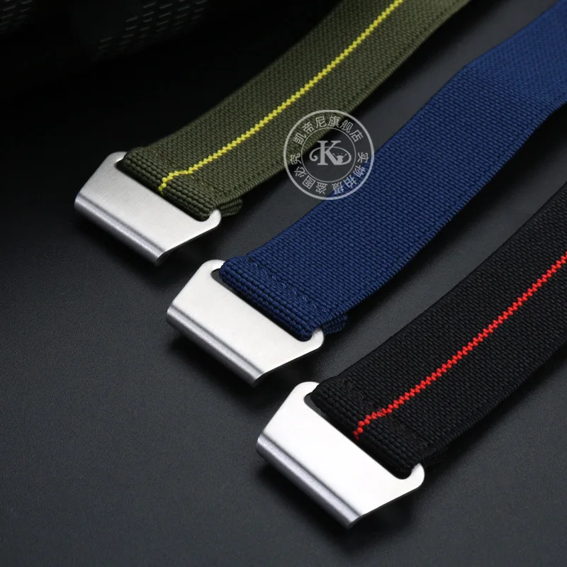 60's French Troops Parachute Elastic Nylon WatchBand Man's Universal SmartWatch Wrist Strap 20mm 22mm for Tudor Rolex