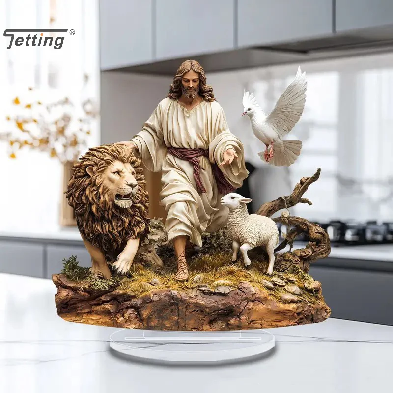 2026 جديد المهد يسوع الولادة المشهد عيد الميلاد الجدول محور ملحق 2D شقة الاكريليك للمنزل مكتب الديكور حزب الحلي #3