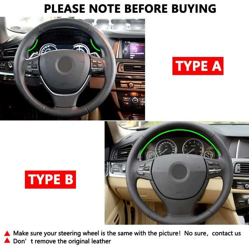 Für BMW 5 6 7 Serie F10 F07 F11 2009-2017 F12 F13 2011-2017 F01 F02 2008-2015 Auto Innere Lenkrad Abdeckung Wildleder Trim – Detail 1