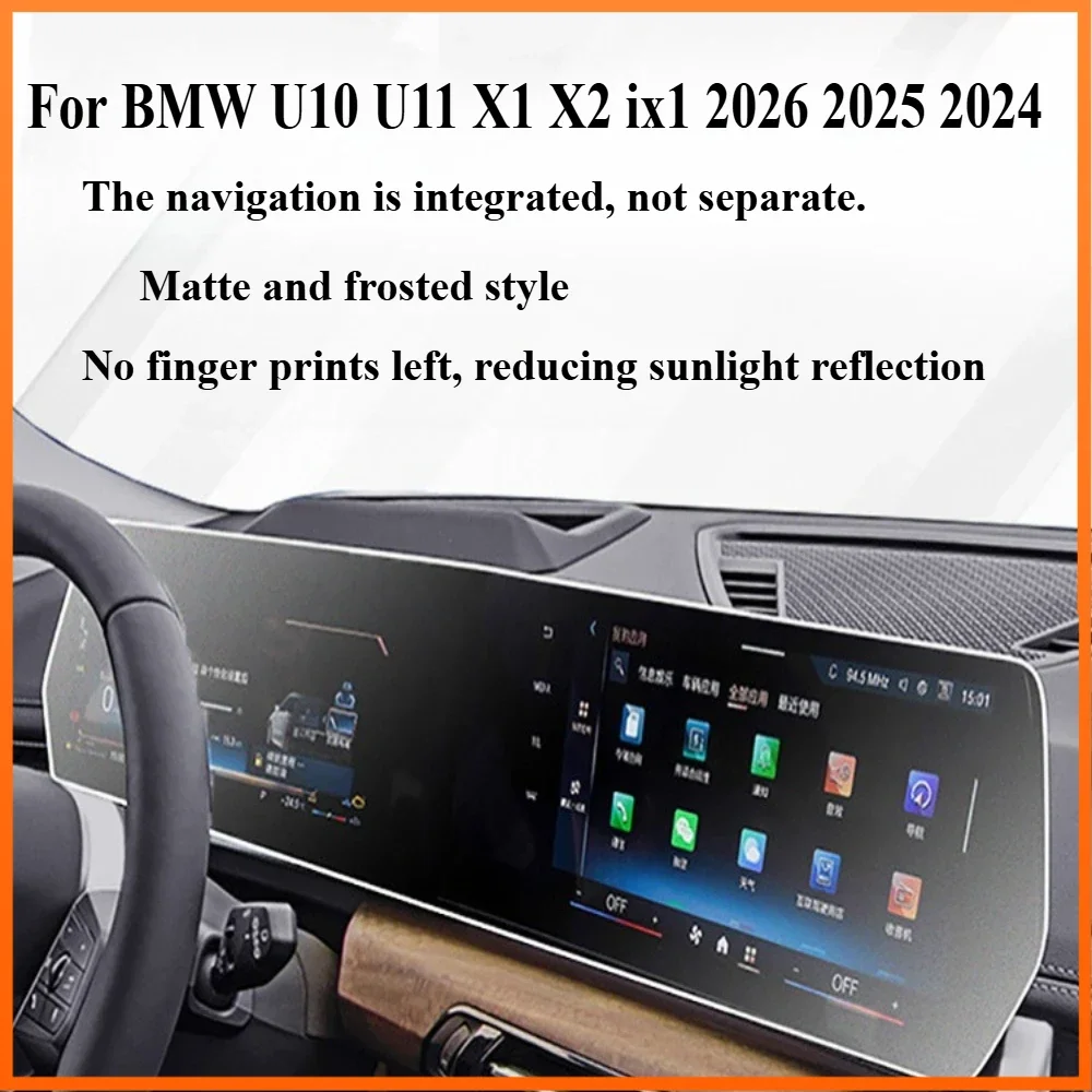 Car Wrap Film For BMW U10 U11 X1 X2 ix1 2025 2026 Tempered Glass LCD GPS Navigation Media Touch Display Screen Protective Film