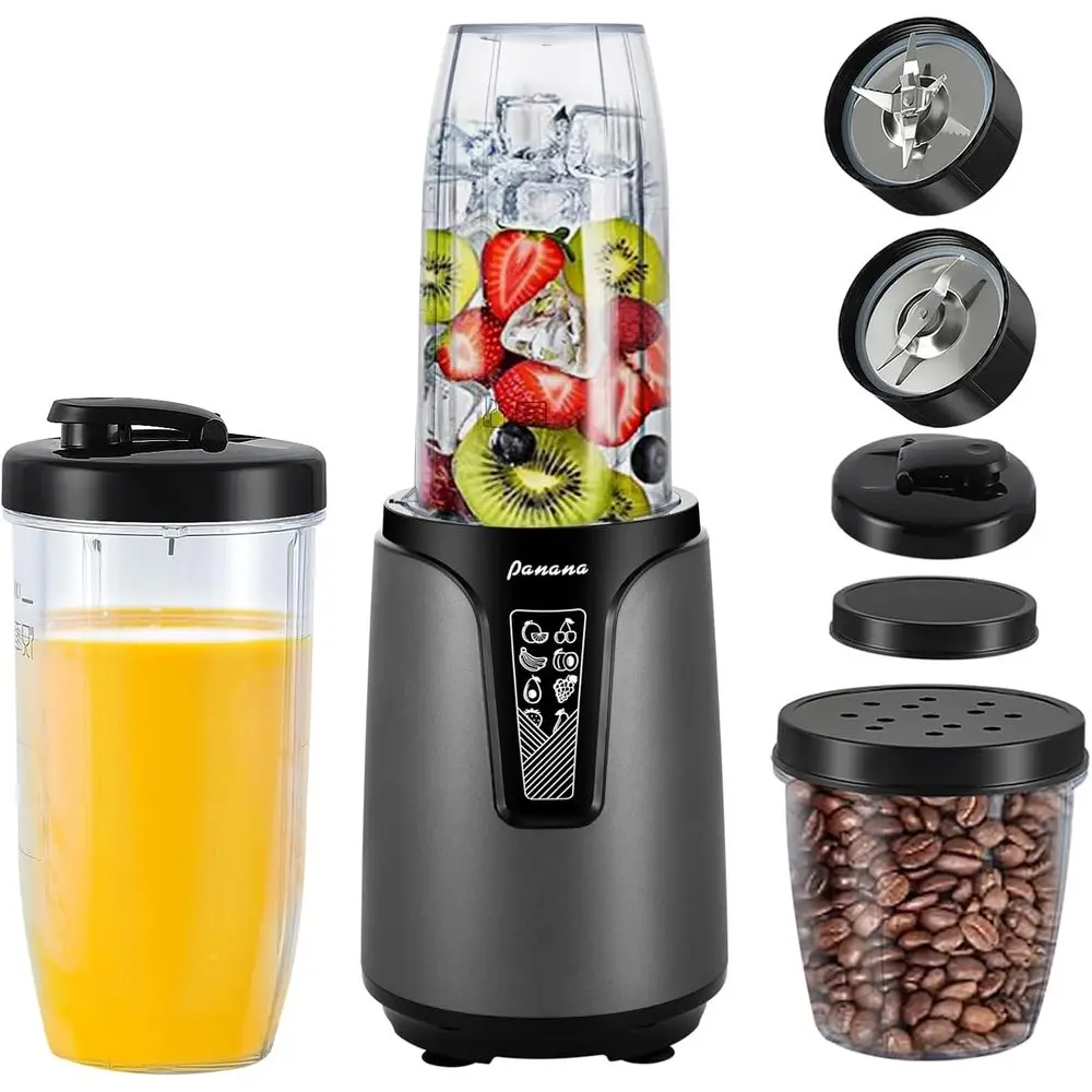 

Portable 850W Blender & Grinder with 2x20oz Smoothie Cups and 6.8oz Coffee Cup