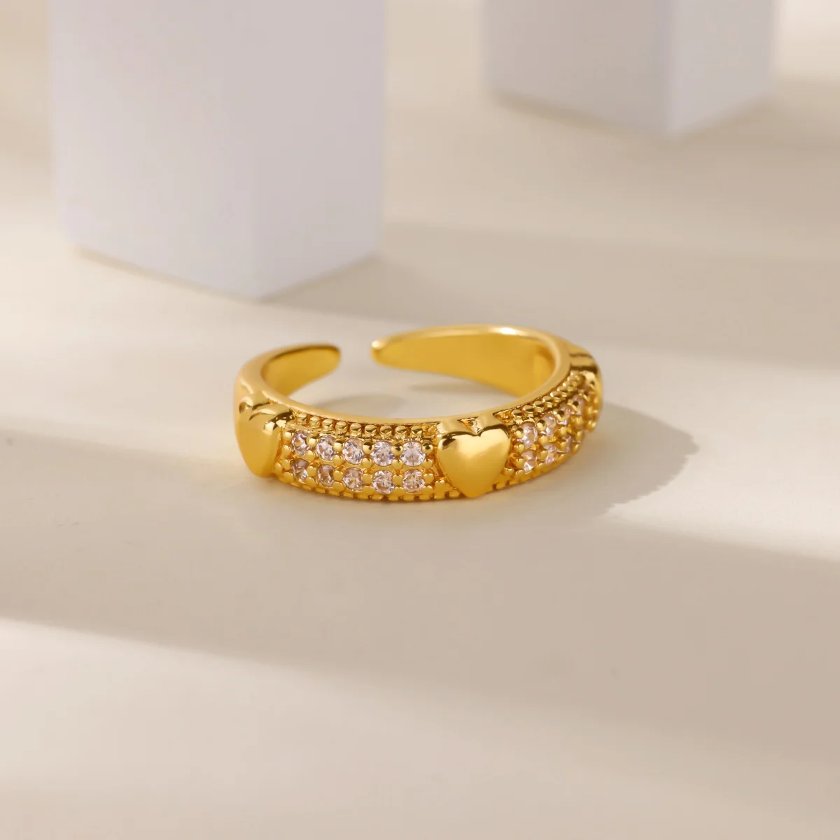 

Classic Love Engagement Rings For Women 18K Gold-Plated Copper Zircon Wedding Rings Couple Jewelry Gifts Accessories