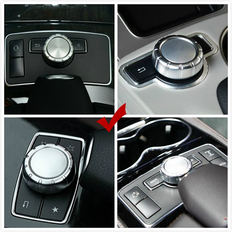 Car interior multimedia knob sticker accessories For Mercedes AMG W211 W212 W210 W203 W204 W126 W168 W169 W176 W177 W220 W221