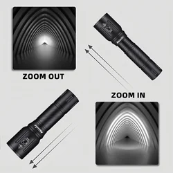 Alonefire Linterna táctica LED con Zoom y haz potente outdoor