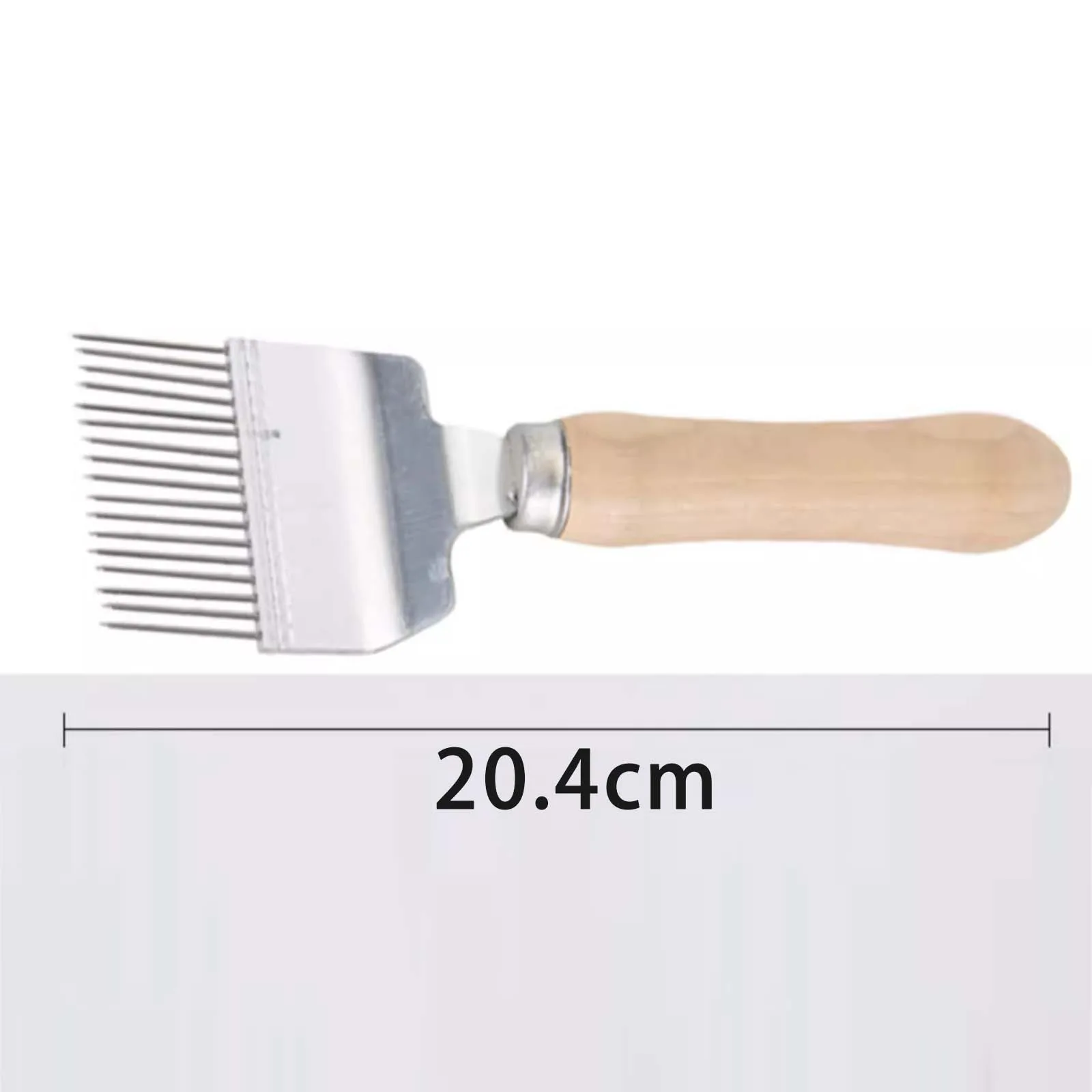 مشط تفريغ العسل من الفولاذ المقاوم للصدأ مكون من 17 دبابيس، مقبض خشبي لمربي النحل وشوك قطع العسل الأساسية