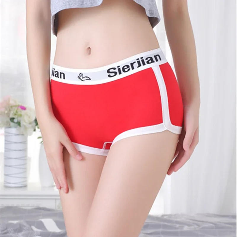 

Women's Anti-exposure Ladies Boxers Cotton Sports Style Underwear Fashion Lingerie Letter Belt Plus Size Girls Boxer Shorts