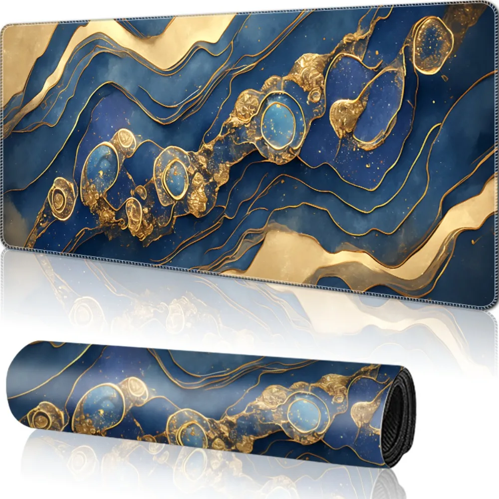 Modern Marble Mouse Pad Non-slip Rubber Large Mousepad Large Stitched Edge Computer Laptop Mat Home Office