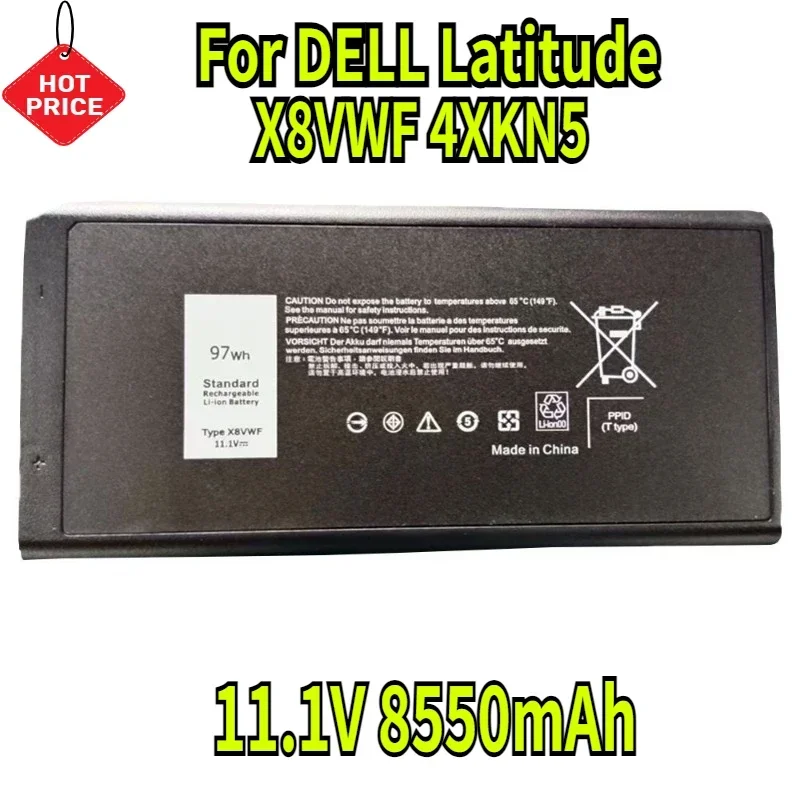 

11.1V 8550mAh X8VWF 4XKN5 Laptop Battery for DELL Latitude 14 RUGGED E7404 E5404 XN4KN YGV51 453-BBBE CJ2K1 5XT3V 09FN4 DKNKD