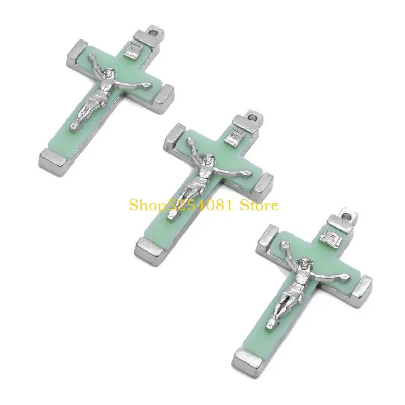 Afbeelding 6: AXYC 5x Metalen Christus Jezus voor Kruis Lichtgevende Glow Hanger Kruisbeeld Ornam