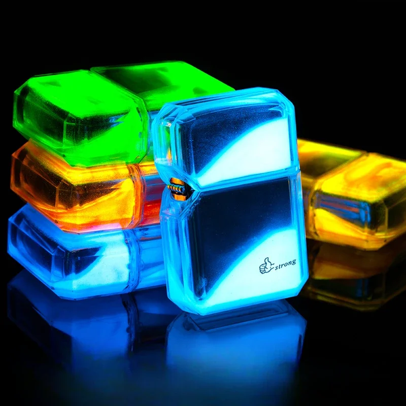 

Trendy Luminous Quicksand come on Lighter, Windproof Grinding Wheel, Personalized Cool Lighter Business Gift for Men