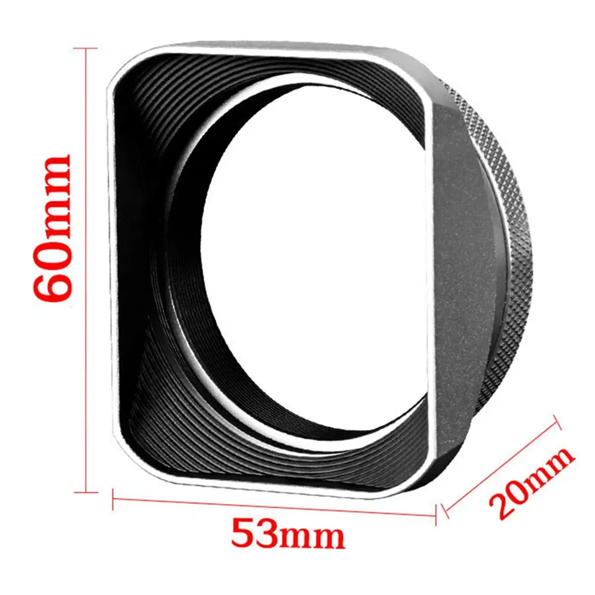 Square Shading Hood for X100VI X100V X100F Lens Filter Adapter Ring Metal Mount A