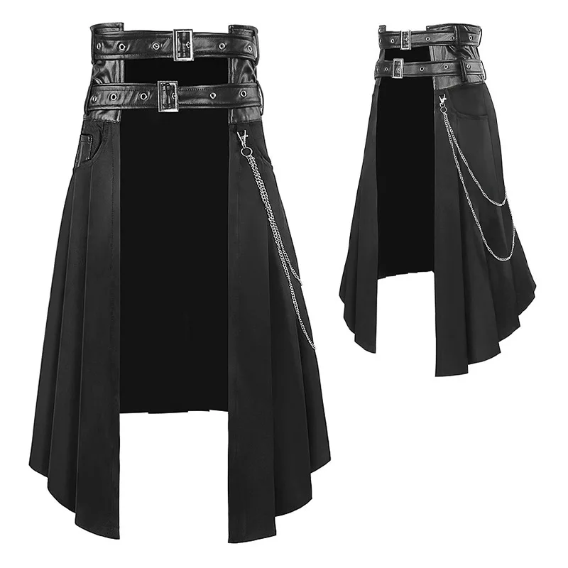 

Medieval Gothic Punk Asymmetric Skirt Men's Clothing k Ro A Series f Skirt Ethnic Sle Stage Costume Winter Collec...