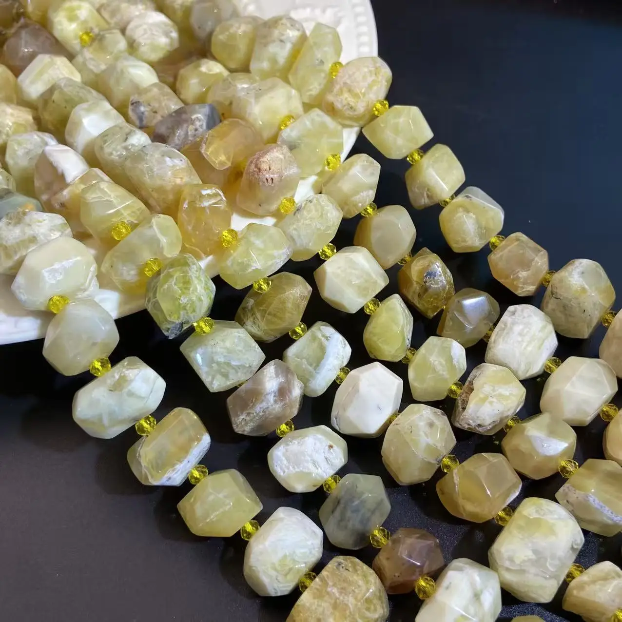 Natural Yellow Opal Stone Hand Cutting Big Nugget Loose Beads 16'' Strand Pendant Jewelry Making DIY