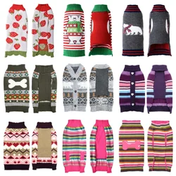 Christmas Pet Dog Clothes Dog Sweater for Small Dog Cute Print Puppy Knitted Turtleneck Luxury Cat Sweater Schnauzer Dog Outfits