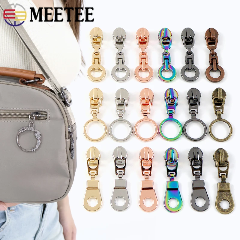 

5-20Pcs 5# Nylon Zipper Puller Slider Zippers Repair Bag Clothes Pocket O Ring Zips Pull Head Zip Replacement Sewing Accessories