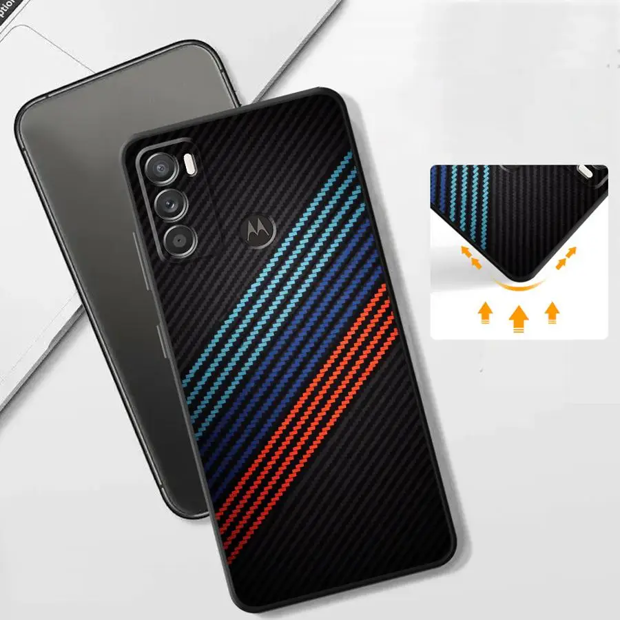 Phone Cover Case for Motorola Moto Edge 20 Pro 30 Lite G22 Edge40 G53 G30 G71 G51 G73 G50 G32 G60s G52 Geometric Carbon Fiber view 4