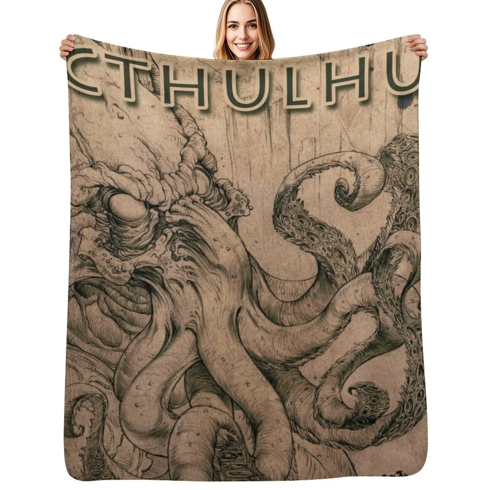 

Плед Cthulhu The Ancient, не скатывающийся, мягкий, теплый, для кровати