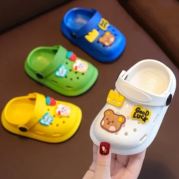 Chanclas para niños pequeños, zapatos de playa de verano, Zapatillas de casa de dibujos animados, sandalias infantiles, toboganes para bebés de 1 a 8 años