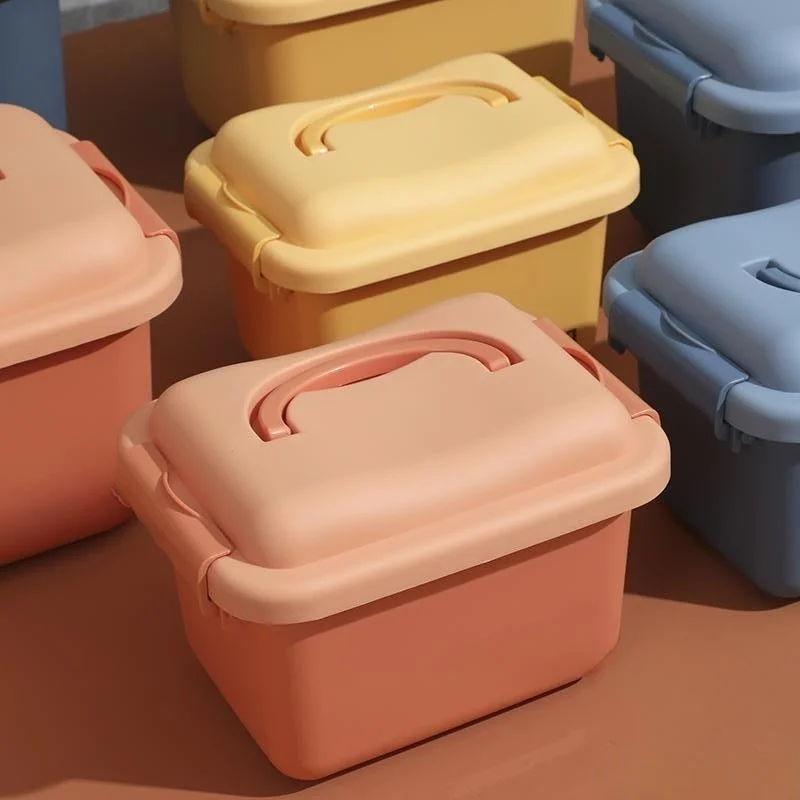 

Утолщенный пластиковый водонепроницаемый ящик для хранения на открытом воздухе для одежды и игрушек, органайзер для дома и сада, универсальный контейнер с ручкой для переноски