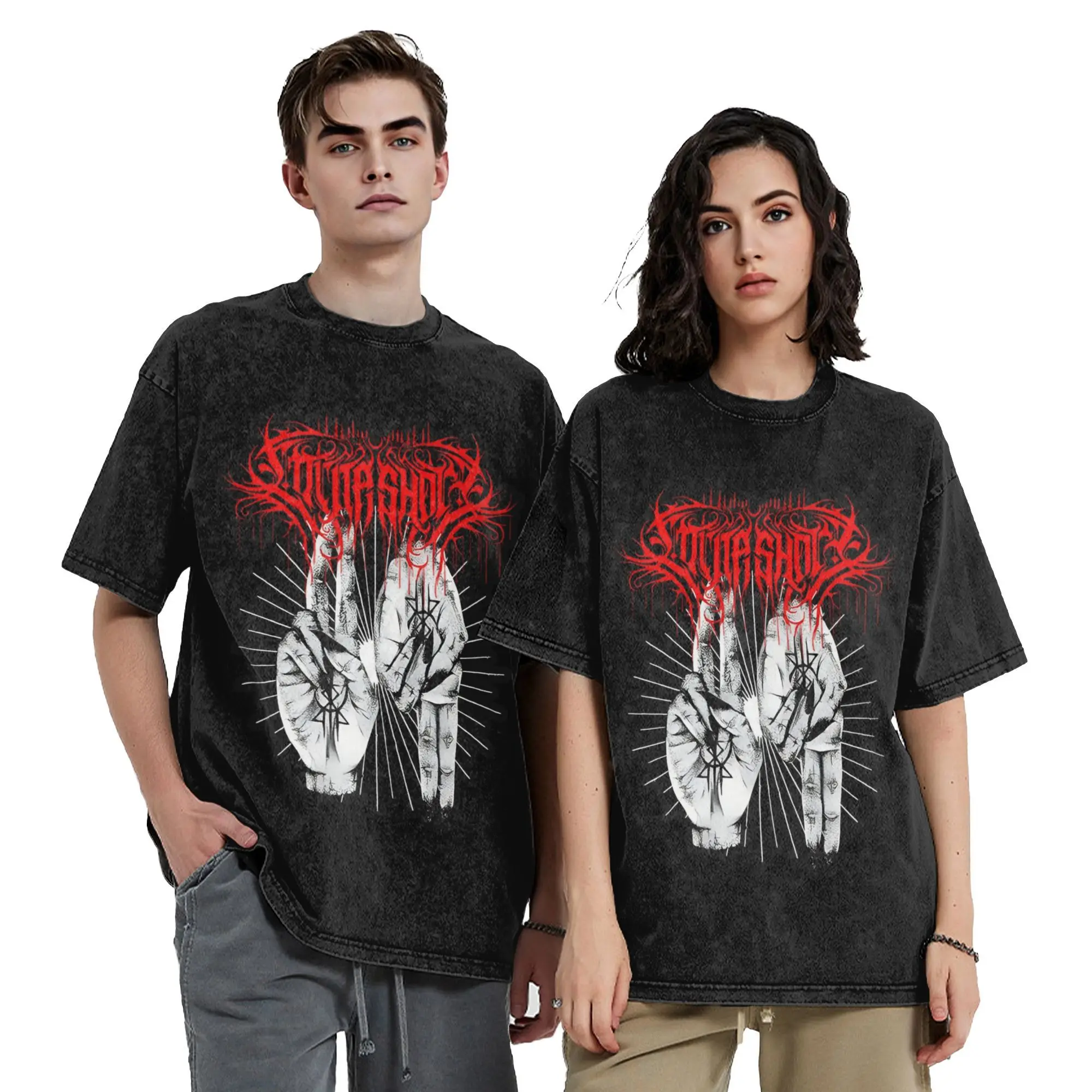 Washed T Shirt Lorna Shore American Deathcore Band Hip Hop Vintage T-Shirts Oversize Streetwear Printed Tops Tees Men Women