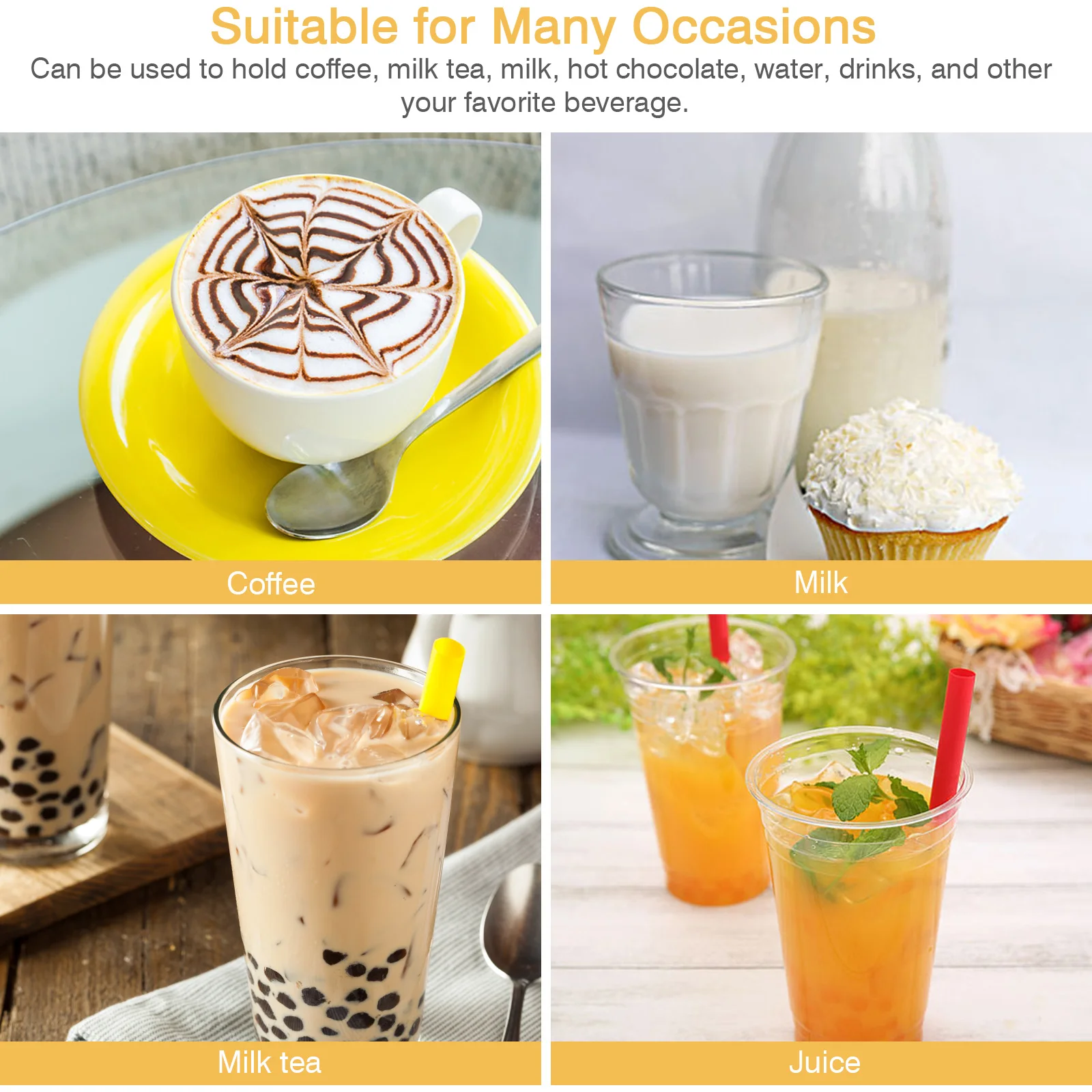 

Stainless Steel Insulated Glass Straw Leak-Proof Coffee Mugs with Lids Comfortable Handle Juice Tea Tumbler for Office