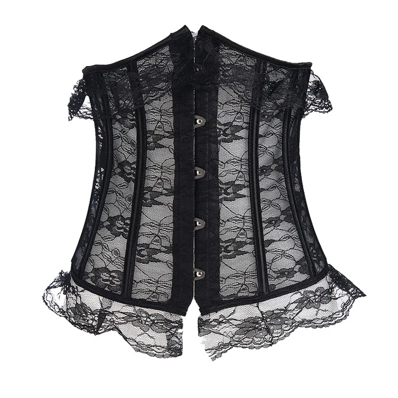 

Женский черный корсет под грудью, готический корсаж, нижнее белье, сексуальное кружево