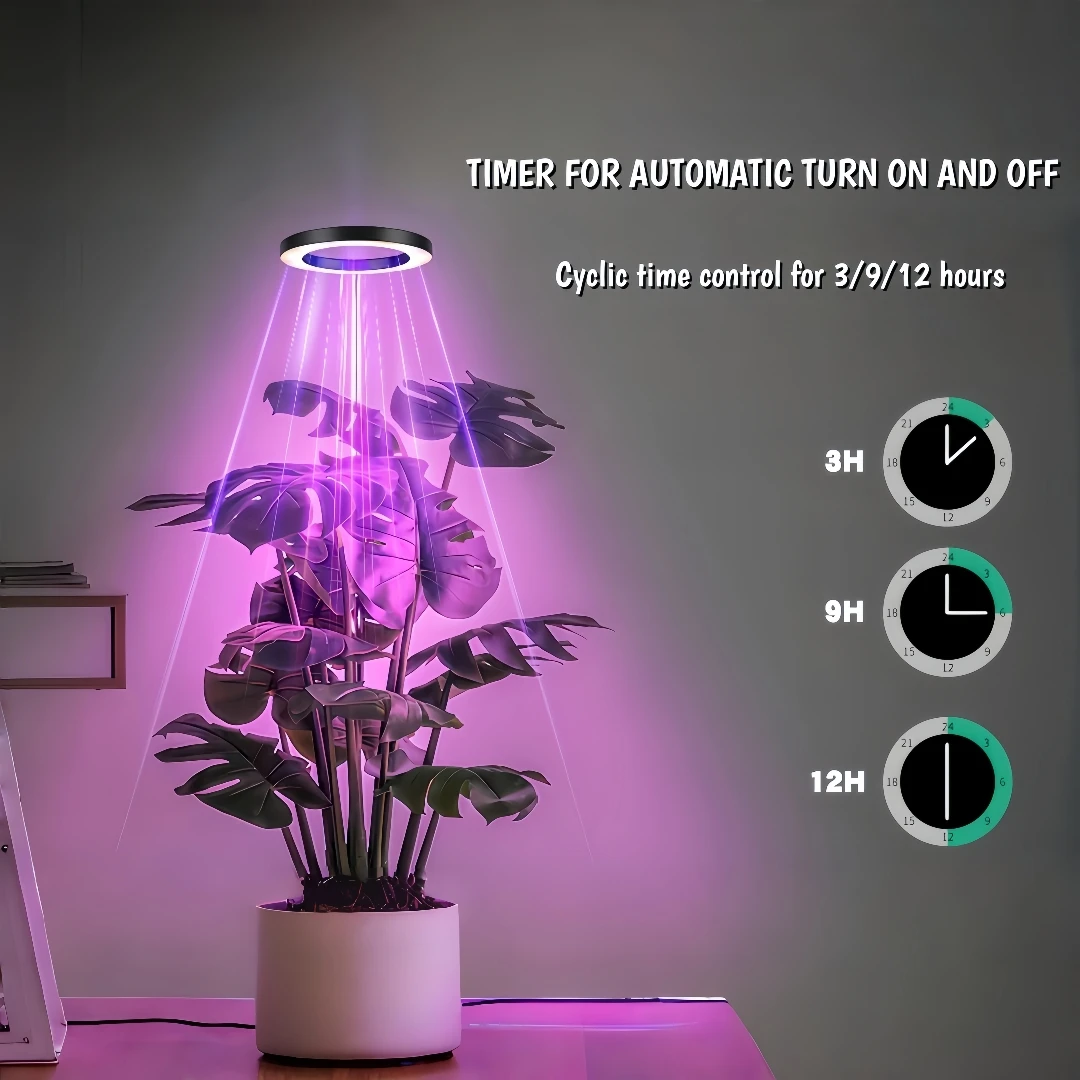 عبوتان من ضوء النمو الأسود، مصابيح LED كاملة الطيف، ارتفاع قابل للتعديل 3 أوضاع ألوان، ضوء LED متزايد كامل الطيف لإضاءة النباتات الكبيرة #5