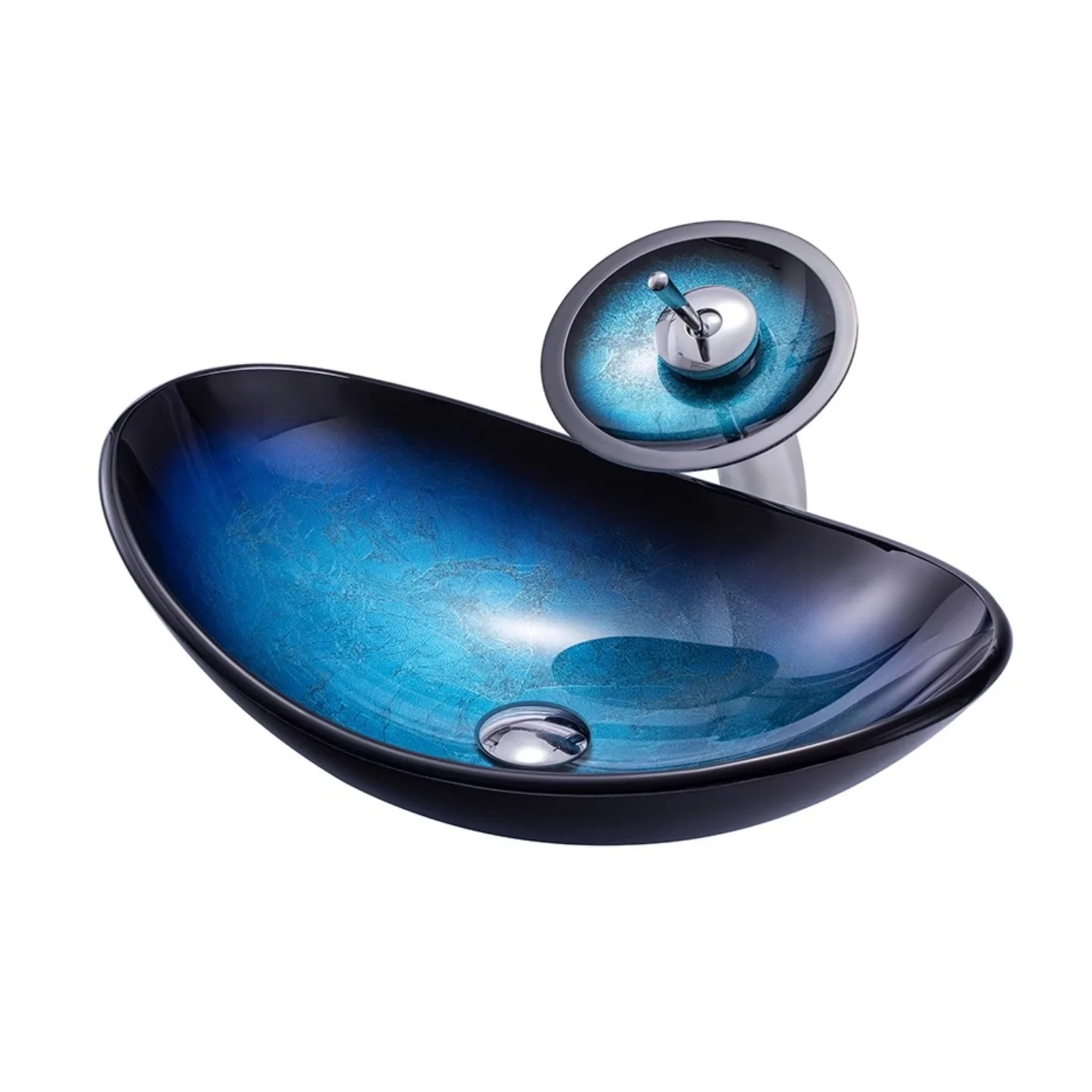Retro tempered glass wash basin Household table Simple art Creative rectangular  Yuanbao